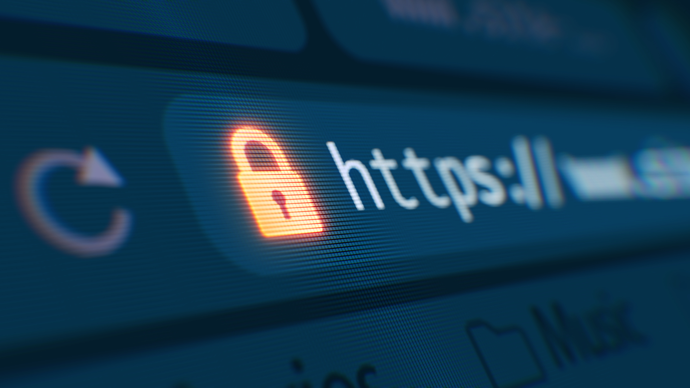 Grafika przedstawiająca szyfrowanie strony internetowej SSL.