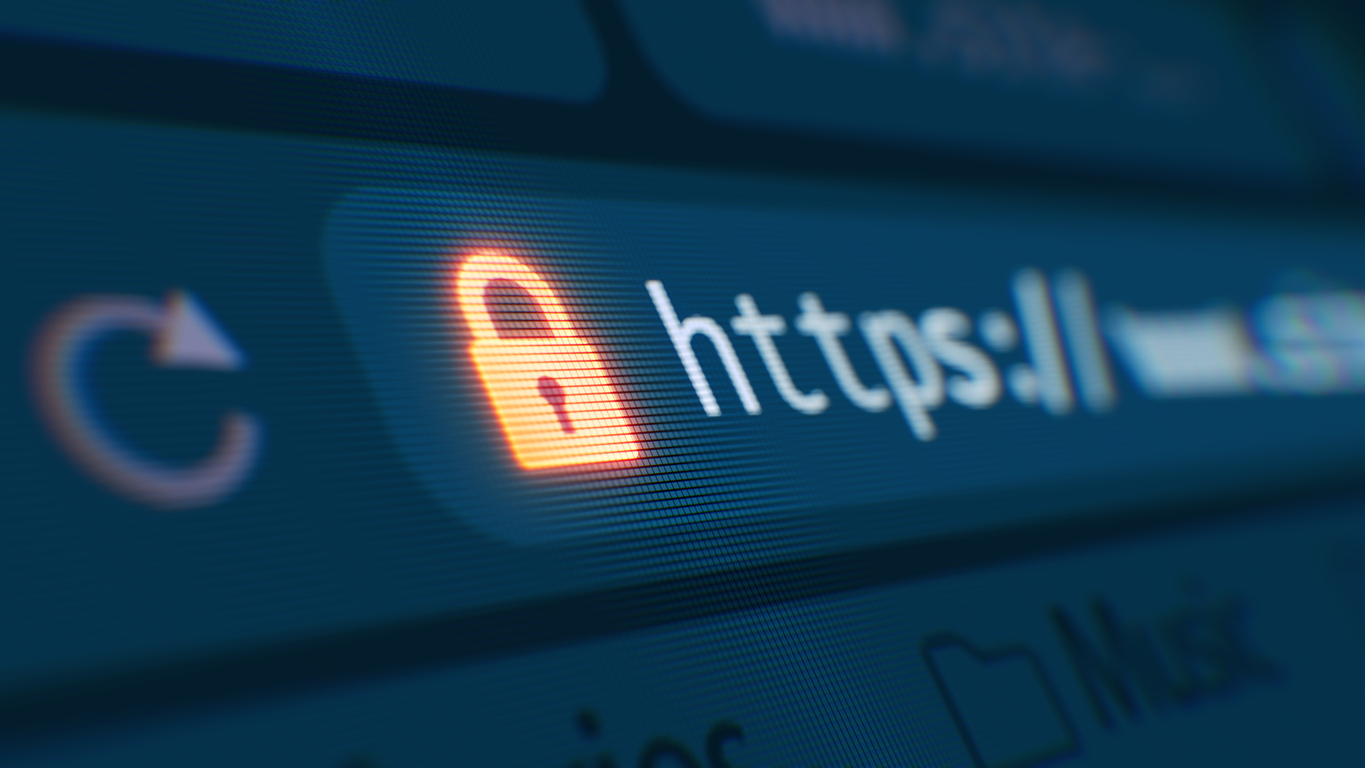 Obraz przedstawiający pole z URL w przeglądarce, na którym widoczna jest kłódka i napis https.