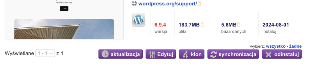 Zerzut ekranu z ustawieniami WordPressa.